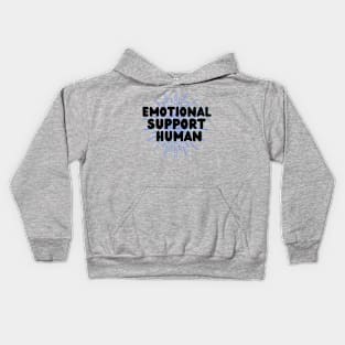 Emotional support human purple, teal, blue Kids Hoodie